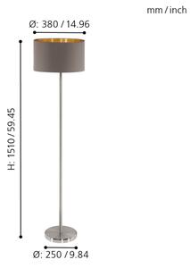 Eglo 95172 - Stojací lampa MASERLO 1xE27/60W/230V