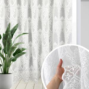 Voálová Luxusní vyšívaná záclona bílá Versailles White metráž Ervi 3634-11