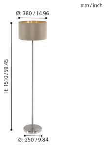 Eglo 95171 - Stojací lampa MASERLO 1xE27/60W/230V