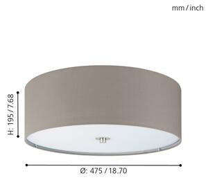Eglo 94919 - Stropní svítidlo PASTERI 3xE27/25W/230V