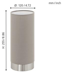 Eglo 95122 - Stmívatelná stolní lampa PASTERI 1xE27/40W/230V