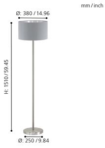 Eglo 95173 - Stojací lampa MASERLO 1xE27/60W/230V