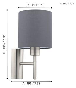 Eglo 94926 - Nástěnné svítidlo PASTERI 1xE27/60W/230V