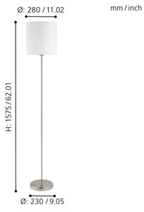 Eglo 95164 - Stojací lampa PASTERI 1xE27/60W/230V