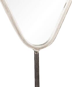Stříbrné antik kovové stolní kosmetické zrcadlo - 14*9*43 cm