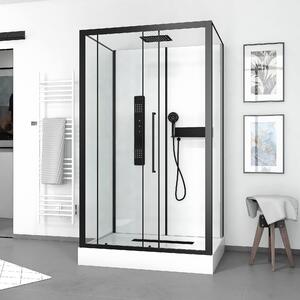 Kompletní sprchový kout MARWELL Kompletní sprchový kout bílý obdélník 90 x 115 x 215 cm - Kompletní sada včetně sprchové vaničky a baterie - Sprchový kout s čelním vstupem a vysoce kvalitním hliníkovým profilem