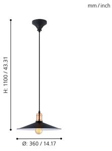 Eglo 49452 - Lustr BRIDPORT 1xE27/60W/230V