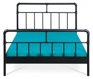 Dvoulůžková postel ELLA –⁠ 140x200, kov, černá matná