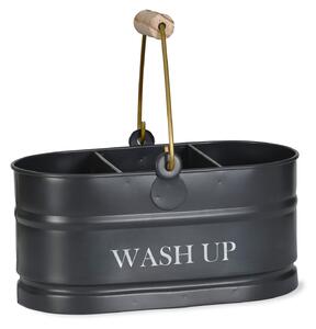 Plechový kyblík s přihrádkami Wash Up Tidy Carbon