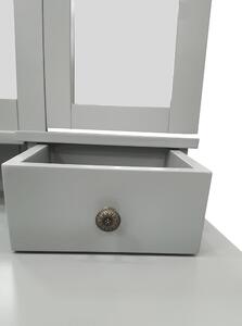 Toaletní stolek s taburetem REGINA NEW Tempo Kondela Šedá