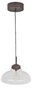 Závěsná lampa Fovant Fluted Glass Antique Brass