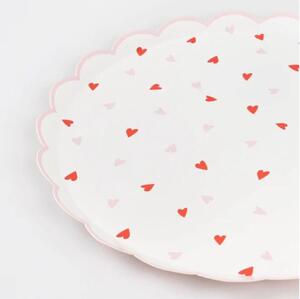 Papírový talíř Heart pattern – set 8 ks