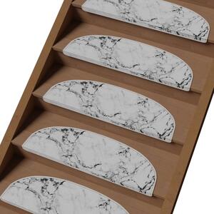 Bílé nášlapy na schody v sadě 16 ks 20x65 cm Marble Dream – Vitaus