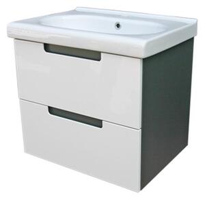 Koupelnová skříňka s umyvadlem Provo D60 grafit/bílý lesk