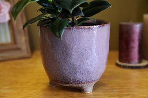 Fialovo růžový keramický obal (Fialovo růžový keramický obal na nožičkách )