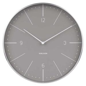 KARLSSON Nástěnné hodiny Normann Numbers šedé 27,5 x 27,5 cm