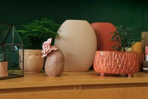 Keramické vázy 2ks (2 ks cihlová a růžová barva)