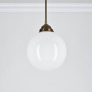 Berliner Messinglampen Závěsné svítidlo PS45, nikl/opal, 1 žárovka, Ø 25 cm, E27, stmívatelný, Hliník / šedá / zinek, Kuchyň, Mosaz, Starožitný