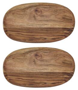 Dřevěný podnos Acacia Oval – set 2 ks