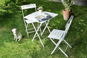 Sada zahradního stolu a židlí (3 kusy) Bonita (bílá). 1083036