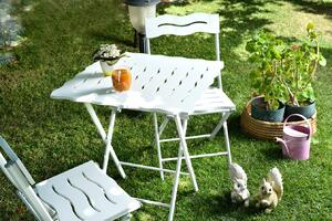 Sada zahradního stolu a židlí (3 kusy) Bonita (bílá). 1083035