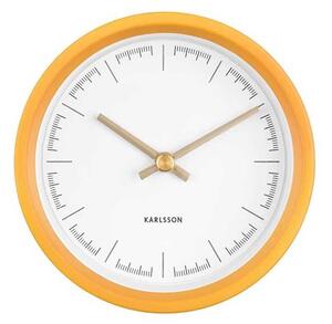 KARLSSON Nástěnné hodiny Dense žluté 12,5 x 12,5 cm