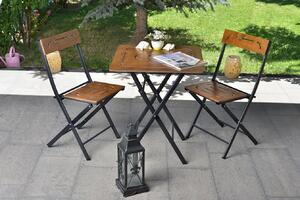 Sada zahradního stolu a židlí (3 kusy) Bonita (ořech + černá). 1083037