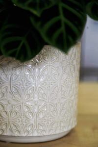 Elegantní bílá (kameninový obal s ornamenty)