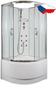CALYPSO 90 x 90 cm - Masážní sprchový box model 4 čiré sklo