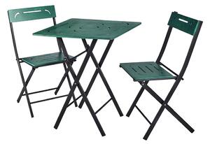 Sada zahradního stolu a židlí (3 kusy) Bonita (zelená + černá). 1083039