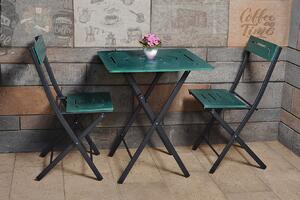 Sada zahradního stolu a židlí (3 kusy) Bonita (zelená + černá). 1083039