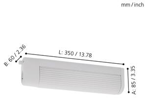 Eglo 94987 - Nástěnné svítidlo BARI 1 2xE14/40W/230V