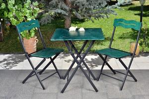 Sada zahradního stolu a židlí (3 kusy) Bonita (zelená + černá). 1083040