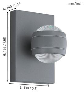 Eglo 94796 - LED venkovní svítidlo SESIMBA 2xLED/3,7W/230V IP44