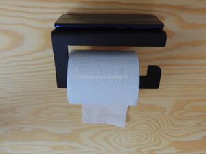 Nástěnný držák toaletního papíru černý kovový hloubka 8,3 cm
