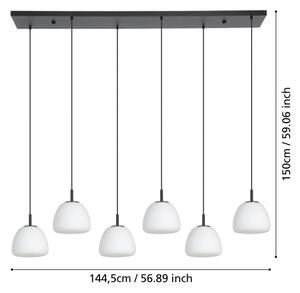Eglo 390203 - Lustr na lanku BALMES 6xE27/40W/230V
