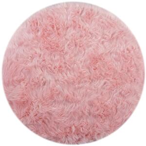 Flair Rugs koberce Kusový koberec Faux Fur Sheepskin Pink kruh ROZMĚR: 120x120 (průměr) kruh