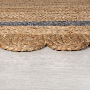 Flair Rugs koberce Kusový koberec Grace Jute Natural/Grey ovál ROZMĚR: 80x230 ovál