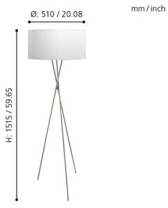 Eglo 95539 - Stojací lampa FONDACHELLI 1xE27/60W/230V