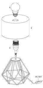Eglo 95788- Stolní lampa CARLTON 2 1xE14/60W/230V