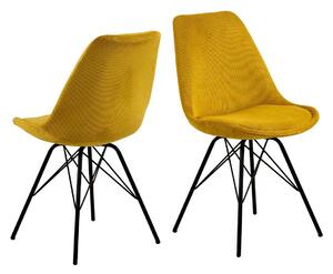 ACTONA Jídelní židle žlutá / set 2 ks 85,5 × 48,5 × 54 cm