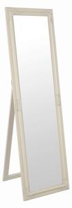Zrcadlo, dřevěný rám smetanové barvy, MALKIA TYP 12