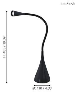 Eglo 64975 - LED Stmívatelná stolní lampa SNAPORA PRO LED/3,5W/230V 3000K černá