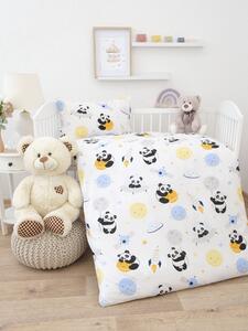 MK Lůžkoviny Bavlněné povlečení Renforcé do postýlky - Vesmírná panda 100 × 135 cm, 40 x 60 cm