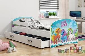 Dětská postel Luki 1 80x160 s úložným prostorem - 1 osoba - Bílá, Poník