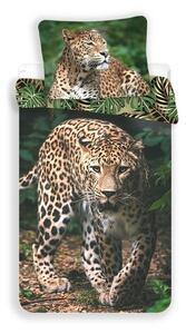 Jerry Fabrics Bavlněné povlečení Leopard green, 140 x 200 cm, 70 x 90 cm