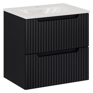 Comad Koupelnová skříňka Nova Black II Sky se zápustným umyvadlem 60 cm černá/bílá