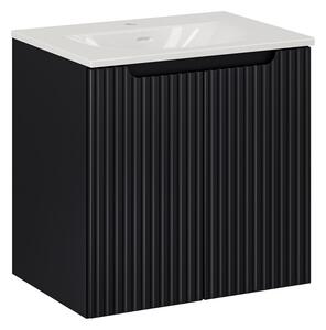 Comad Koupelnová skříňka Nova Black I Sky se zápustným umyvadlem 60 cm černá/bílá
