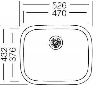 Sinks NEPTUN 526 M matný, nerezový dřez, se zátkou