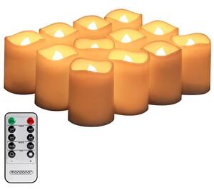 Monzana LED voskové svíčky 12 ks s dálkovým ovládáním 107579